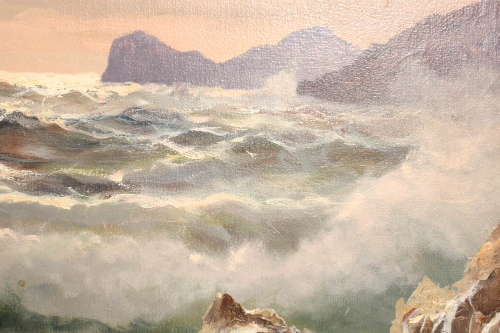 Guido Odierna Oil Painting on Canvas of Ocean Landscape