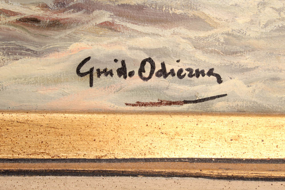 Guido Odierna Oil Painting on Canvas of Ocean Landscape