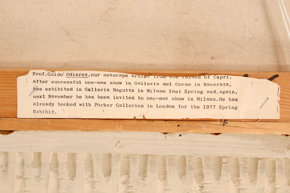 Guido Odierna Oil Painting on Canvas of Ocean Landscape