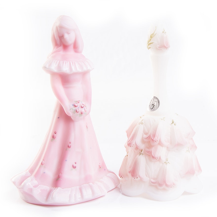 Fenton Glass Figurine and Bell