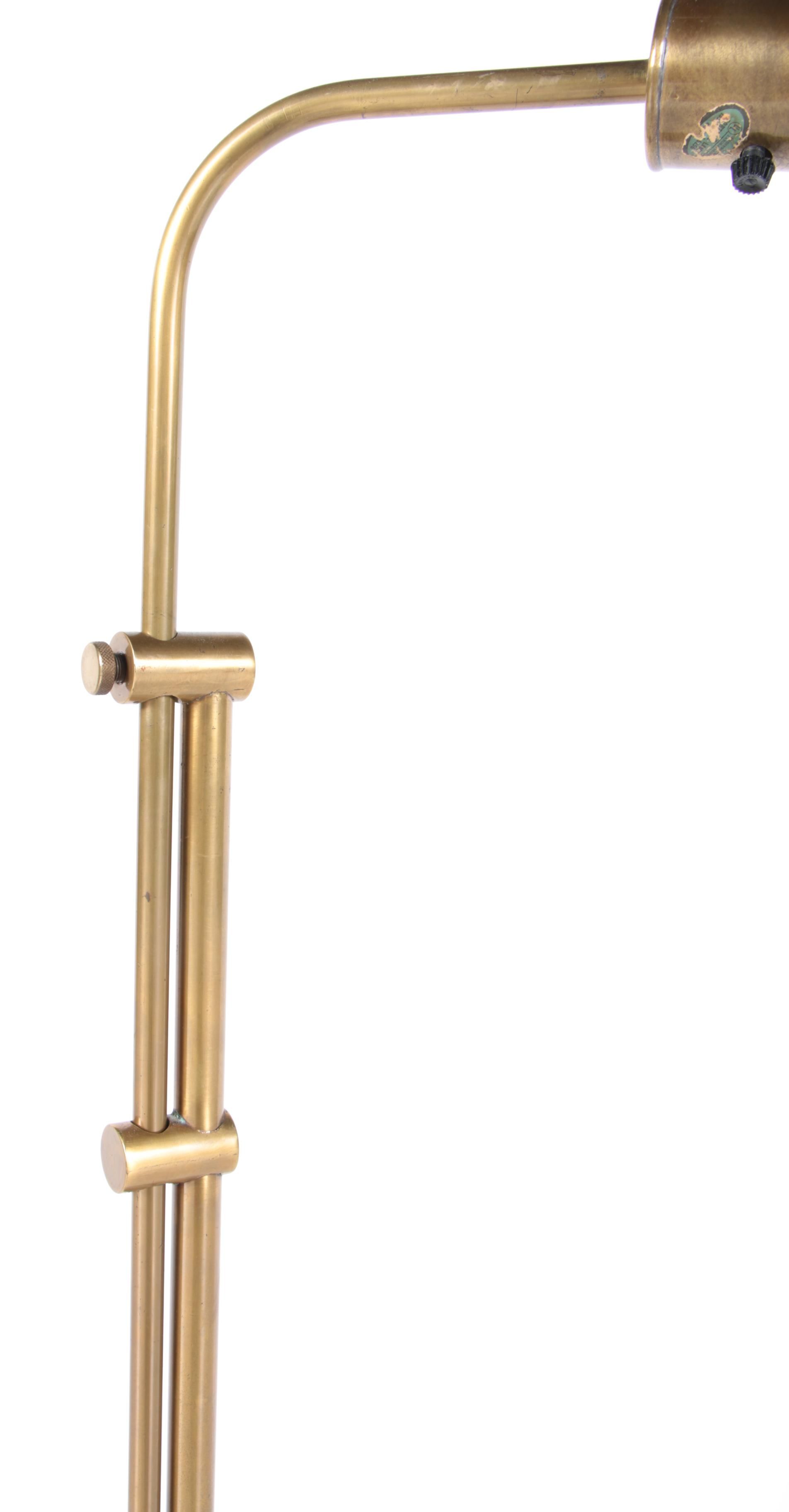 Brass Adjustable Height Floor Lamp