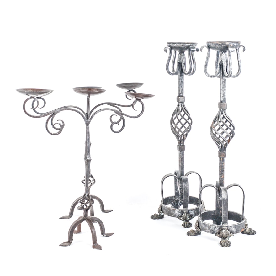 Decorative Wrought Iron Candle Holders