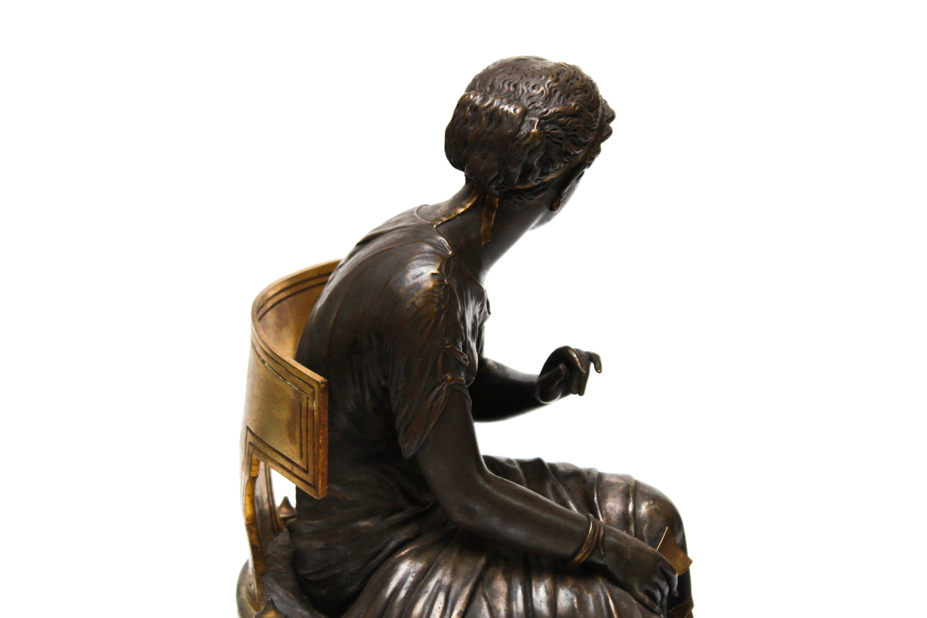 Antique Cast Metal Clock Garniture