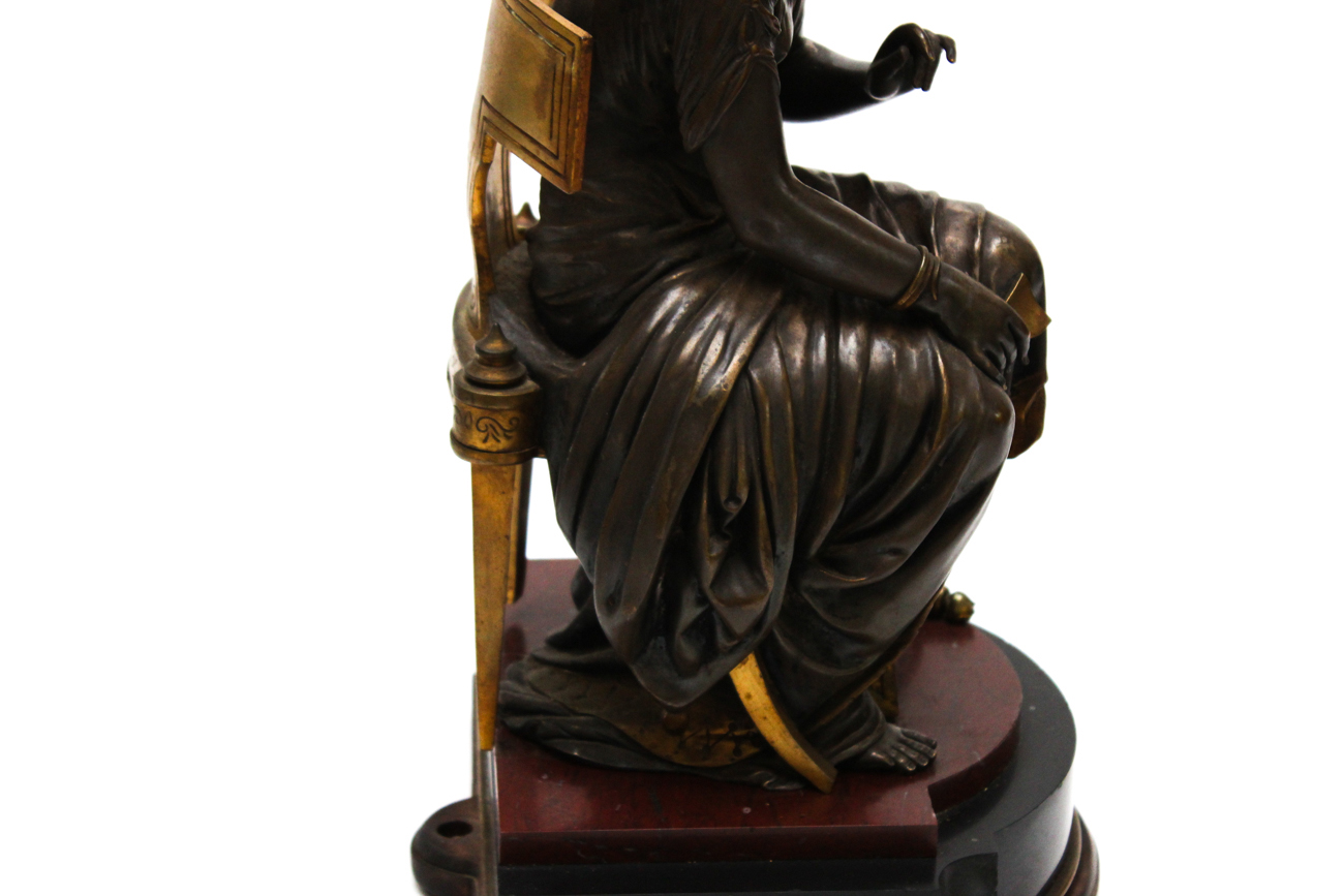 Antique Cast Metal Clock Garniture