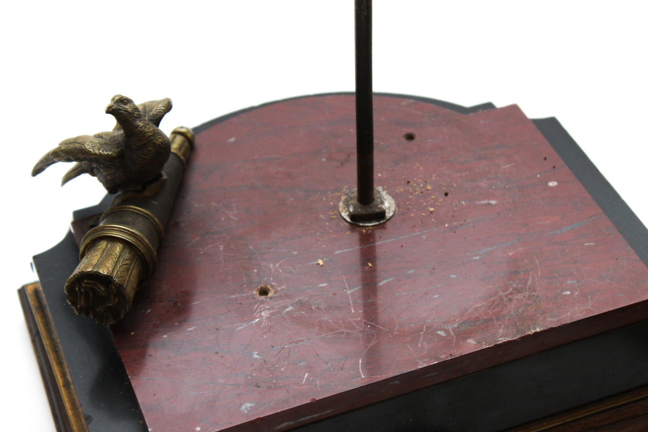 Antique Cast Metal Clock Garniture