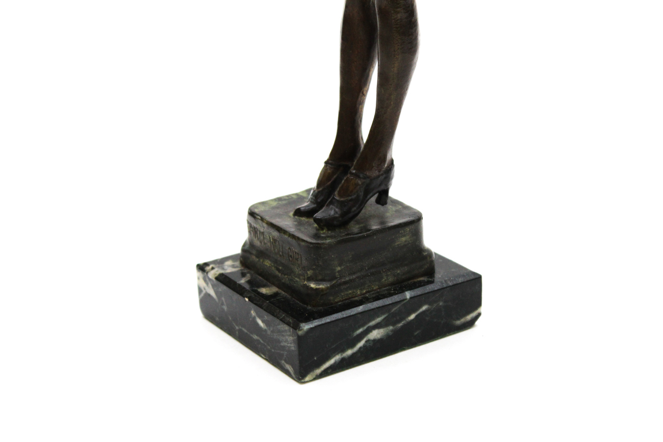 S.L. Heikka Signed Cast Bronze Sculpture of Dancer