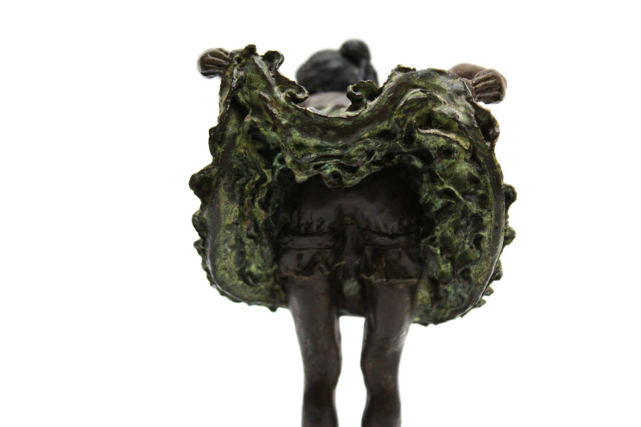 S.L. Heikka Signed Cast Bronze Sculpture of Dancer