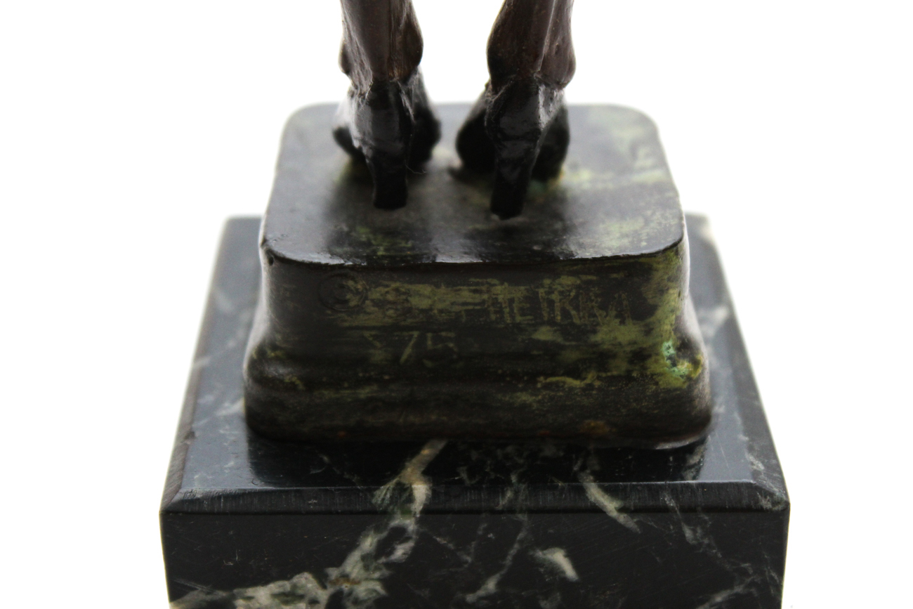 S.L. Heikka Signed Cast Bronze Sculpture of Dancer