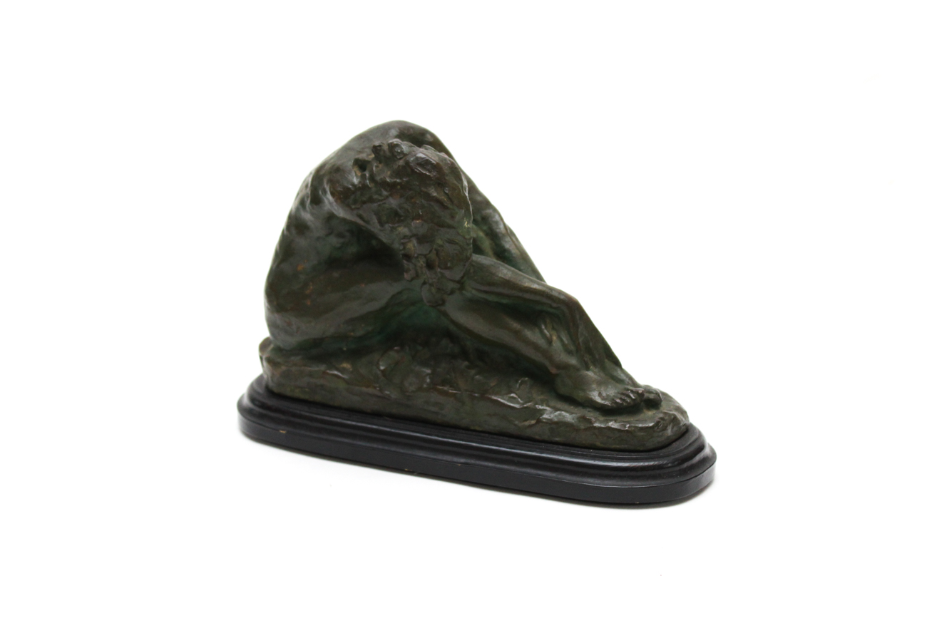 Seated Nude Cast Bronze Sculpture of a Work by Ugo Cipriani