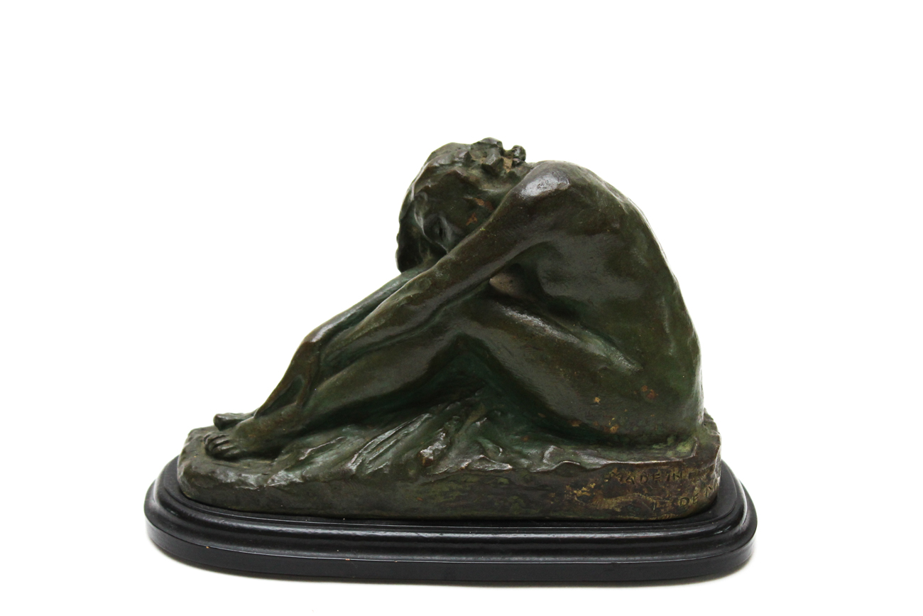 Seated Nude Cast Bronze Sculpture of a Work by Ugo Cipriani