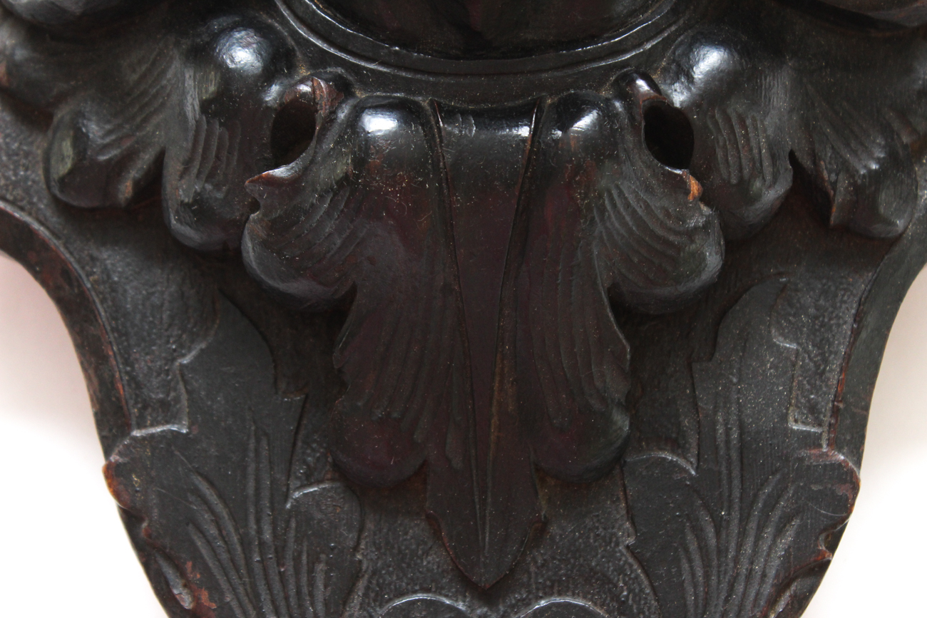 Antique Carved Wooden Figural Shelf