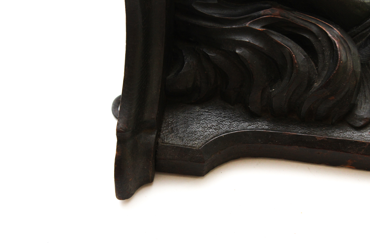 Antique Carved Wooden Figural Shelf