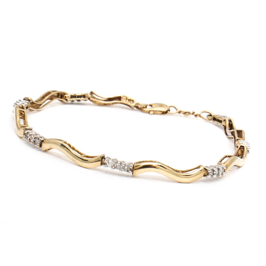 10K Yellow Gold Diamond Bracelet