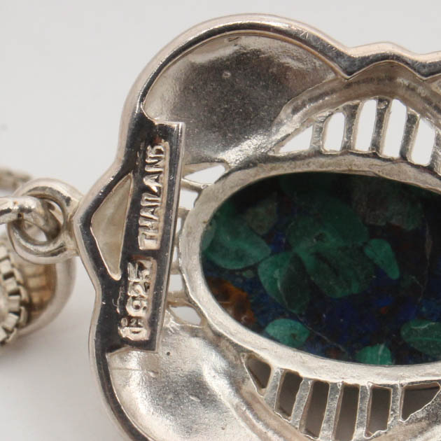 Sterling Silver Hinged Bangle and Pendant Necklace