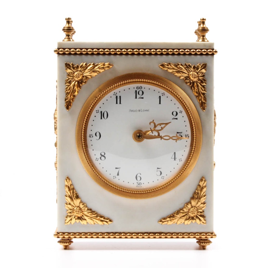 Argo & Lehne Marble Mantle Clock