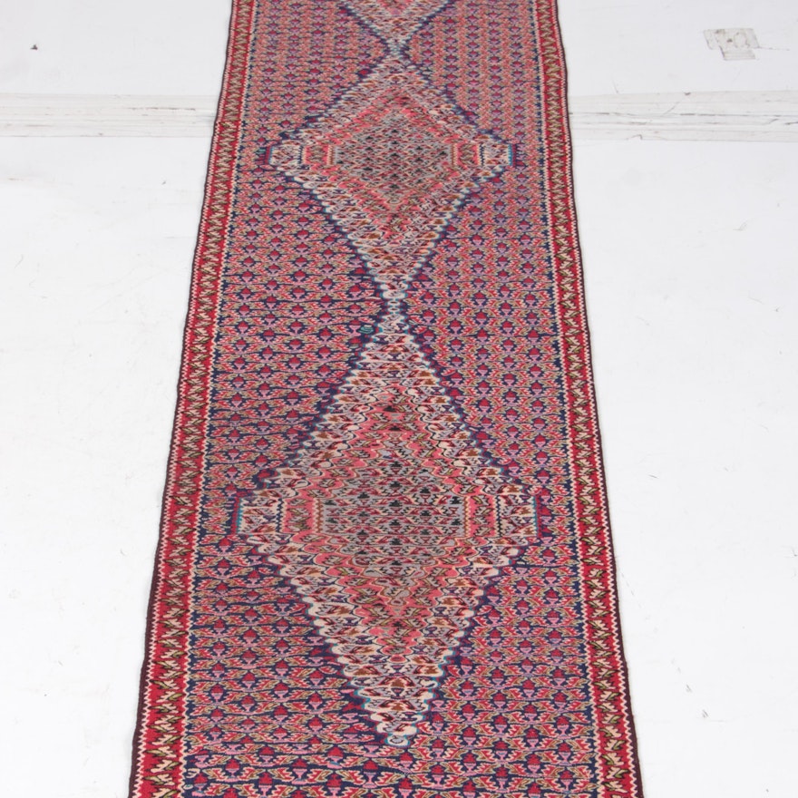 Handwoven Anatolian Afyon Soumak Wool Runner