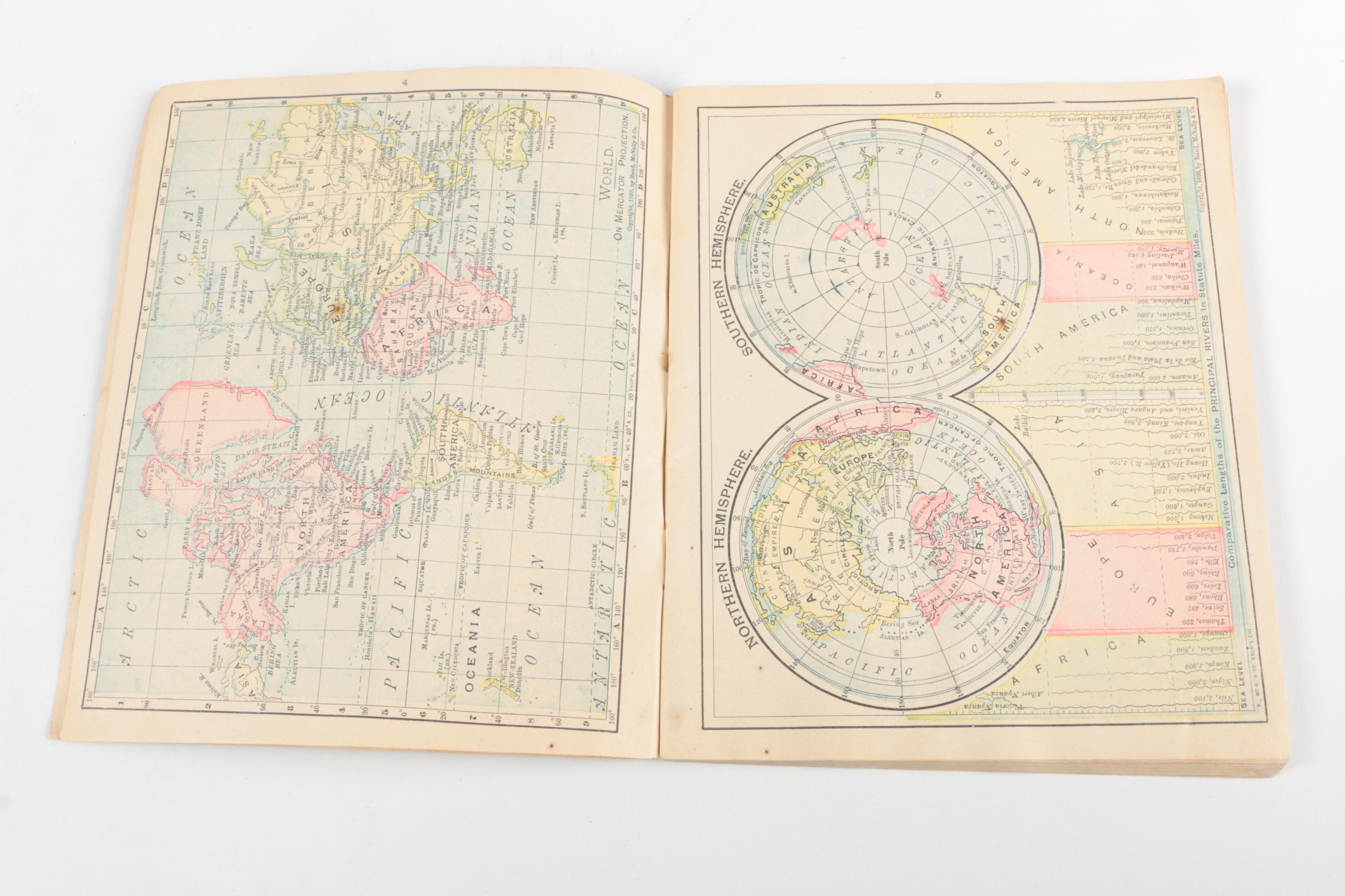 Assortment of Vintage Map Books and Almanacs
