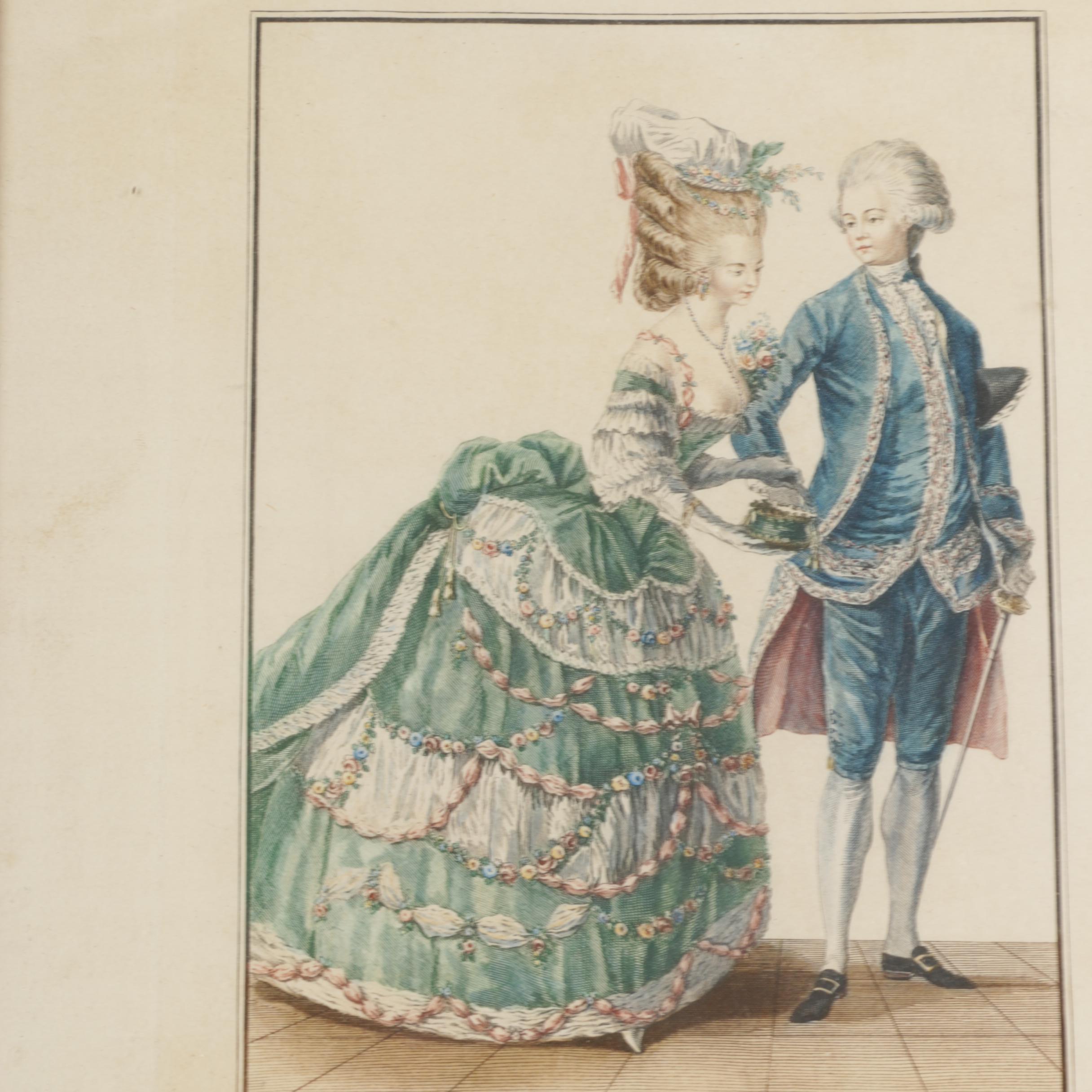 Vintage French Fashion Plate Engravings on Paper