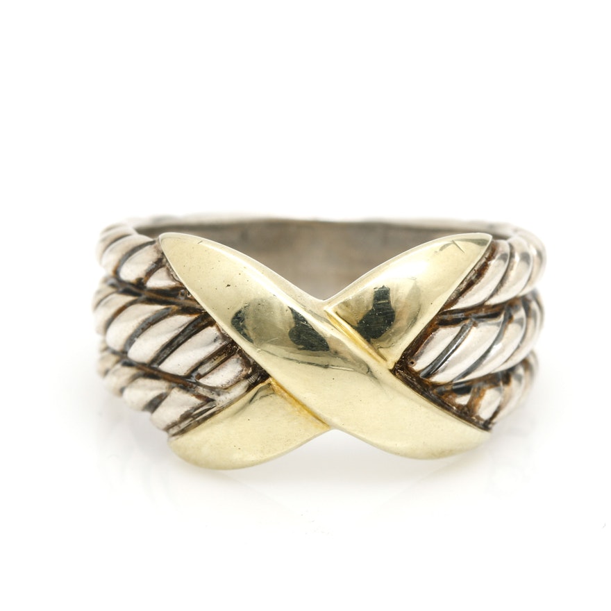 David Yurman "X Triple-Row" Sterling Silver Ring