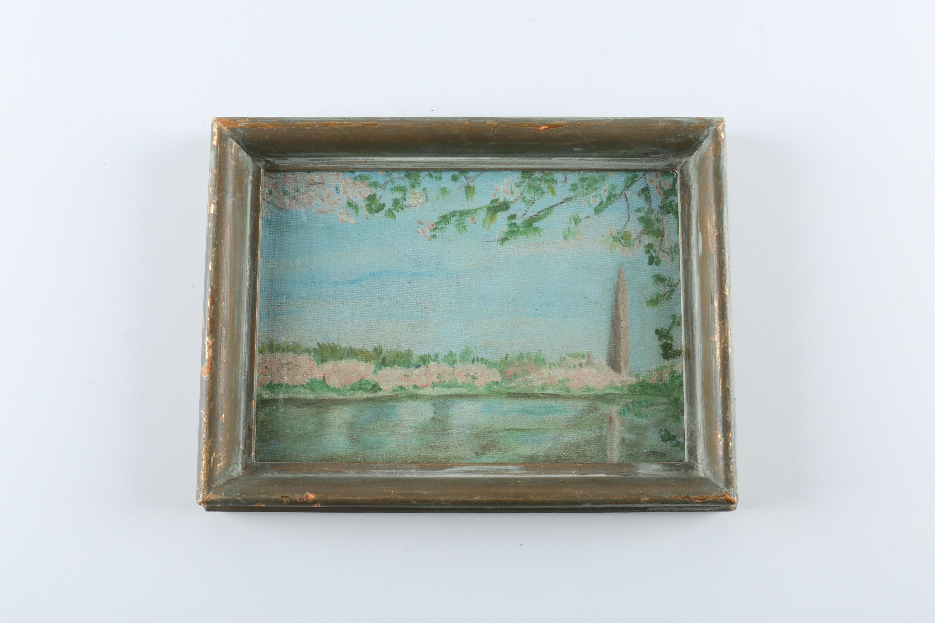 Oil Painting on Canvas Board of a Monument