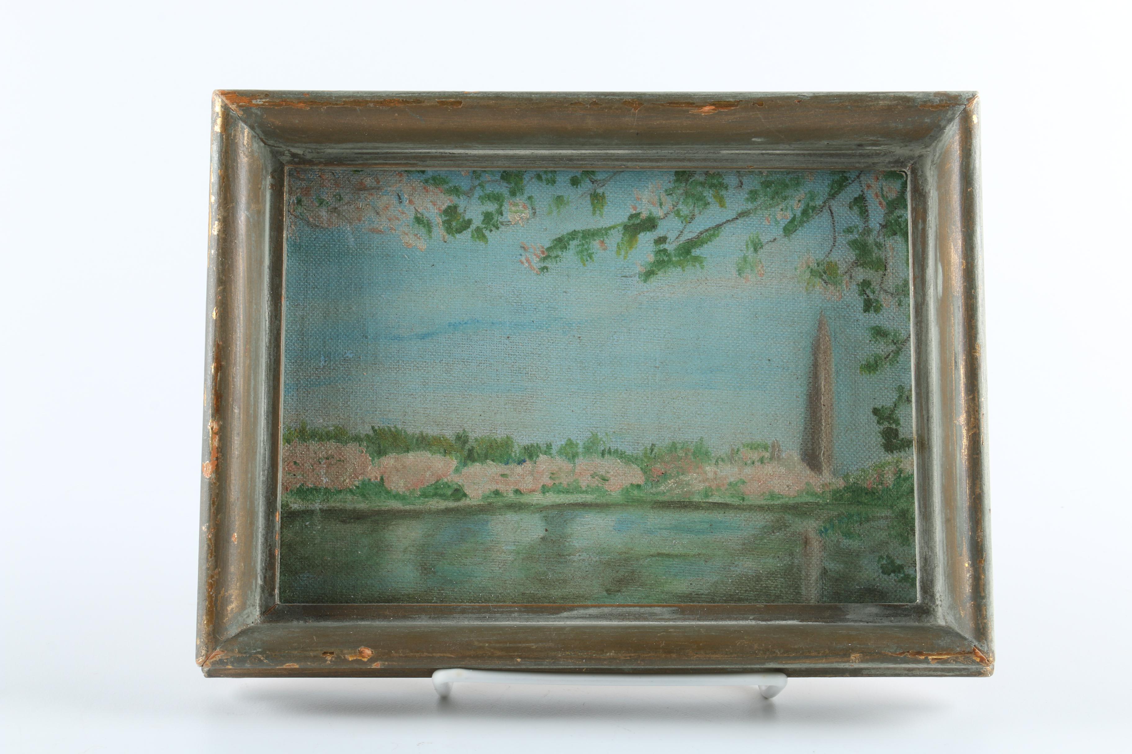 Oil Painting on Canvas Board of a Monument