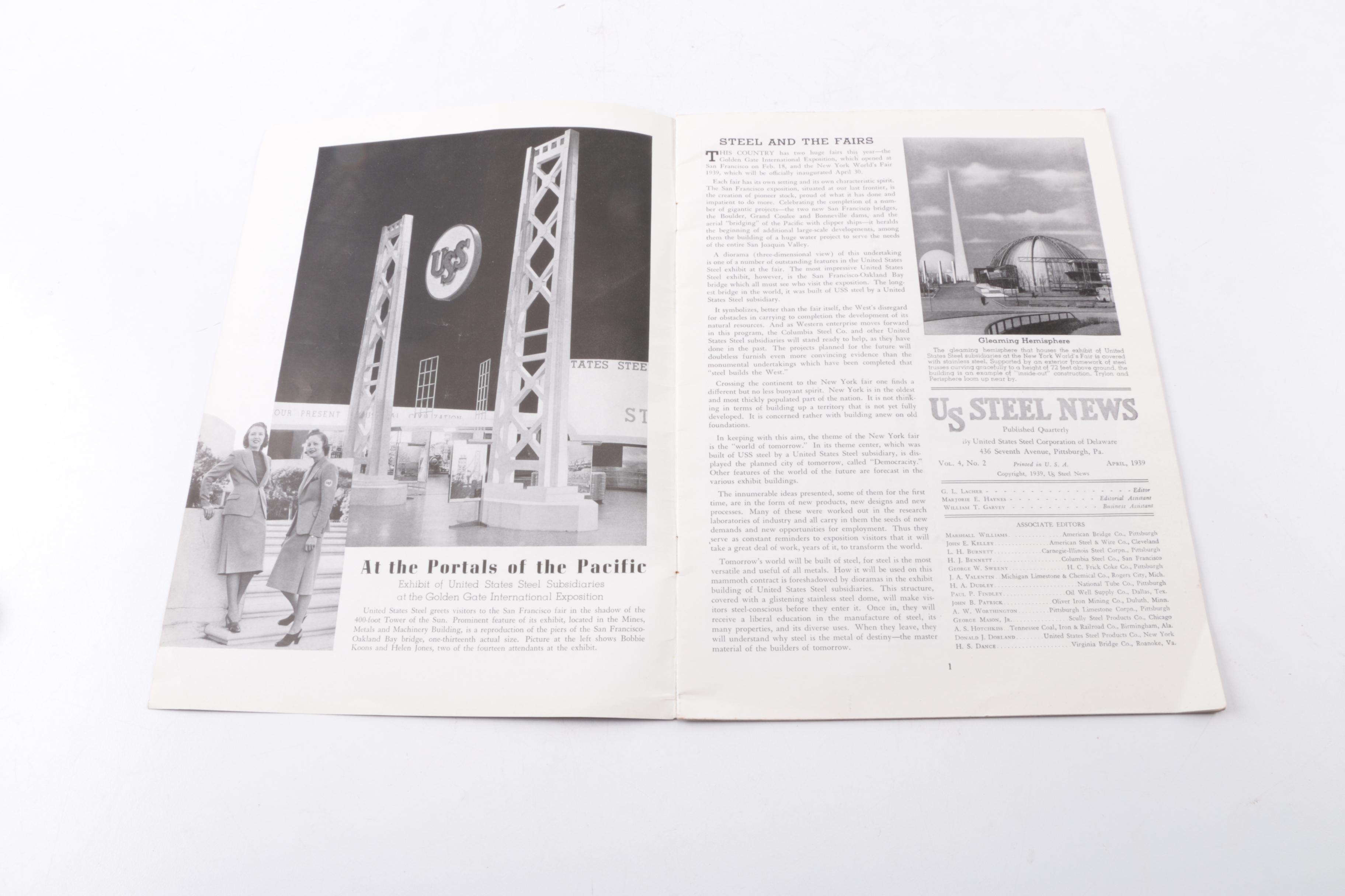 Booklets, Manuals and Ephemera Including "US Steel News" of April 1939
