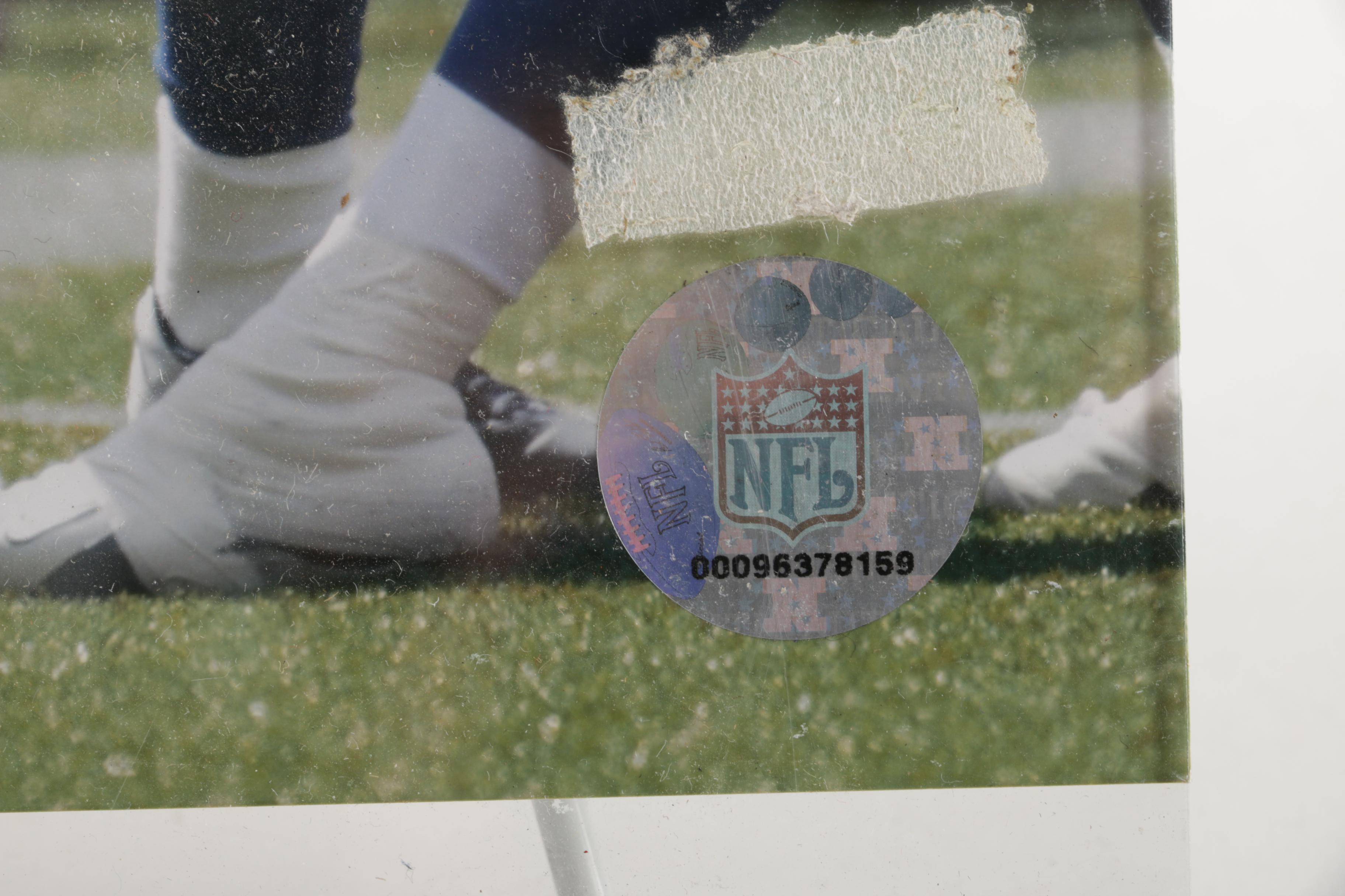 Autographed Photo of David Tyree and Shea Stadium Commemorative Plaque