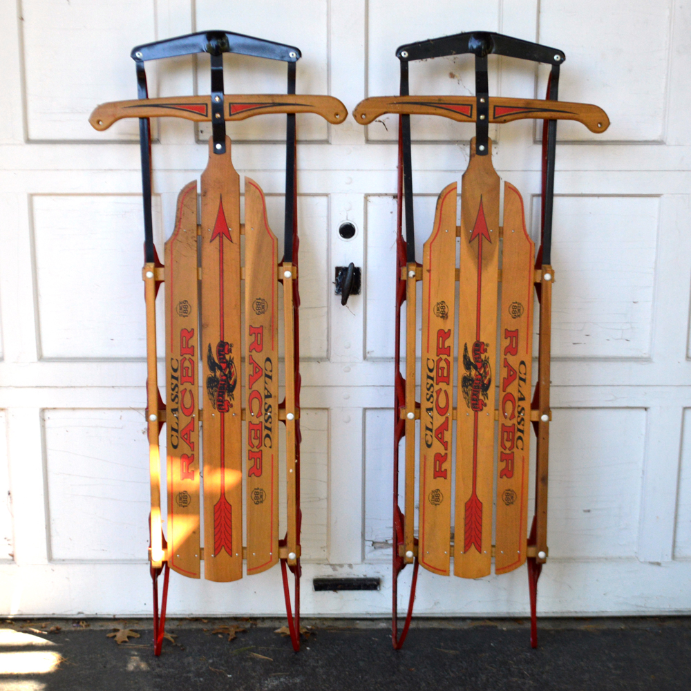 Pair of Vintage Classic Racer Flexible Flyer Sleds