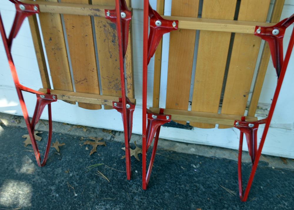 Pair of Vintage Classic Racer Flexible Flyer Sleds