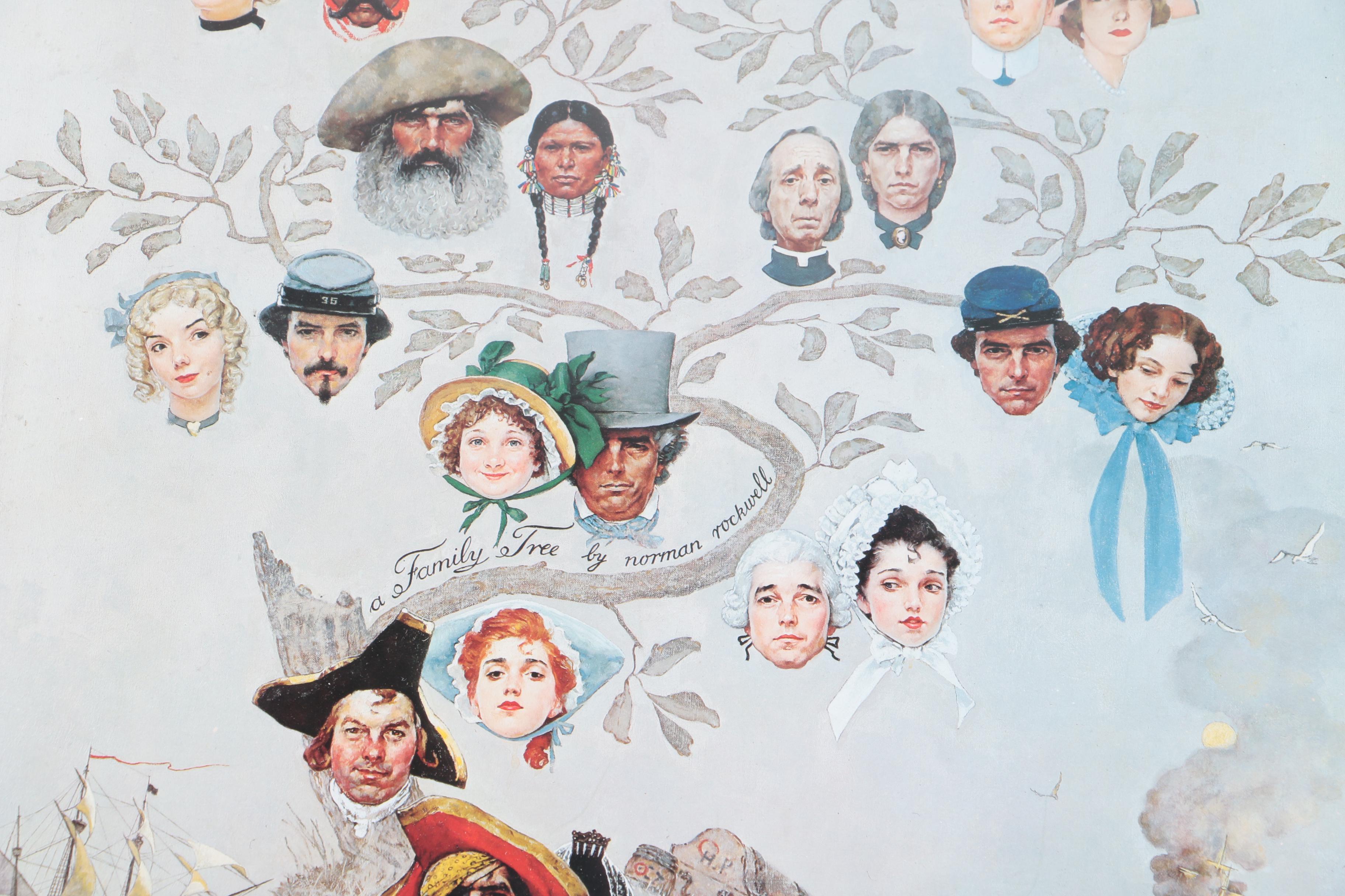 Norman Rockwell Offset Lithographs "Shuffleton's Barber Shop" and "Family Tree"