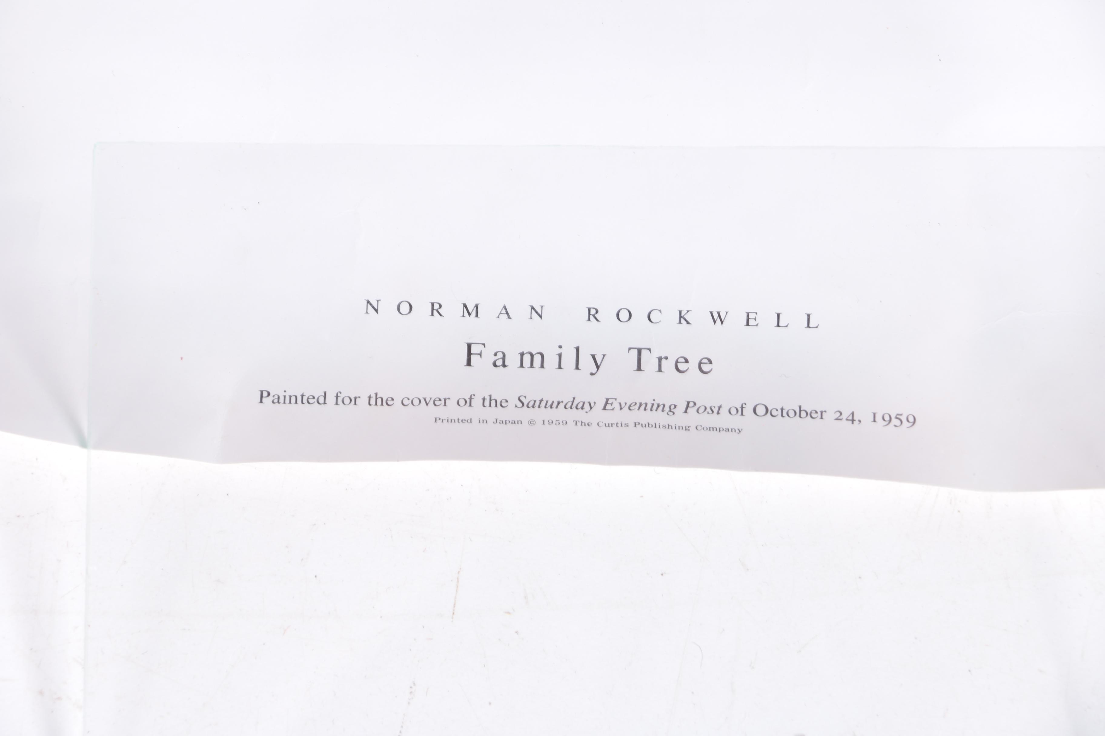 Norman Rockwell Offset Lithographs "Shuffleton's Barber Shop" and "Family Tree"