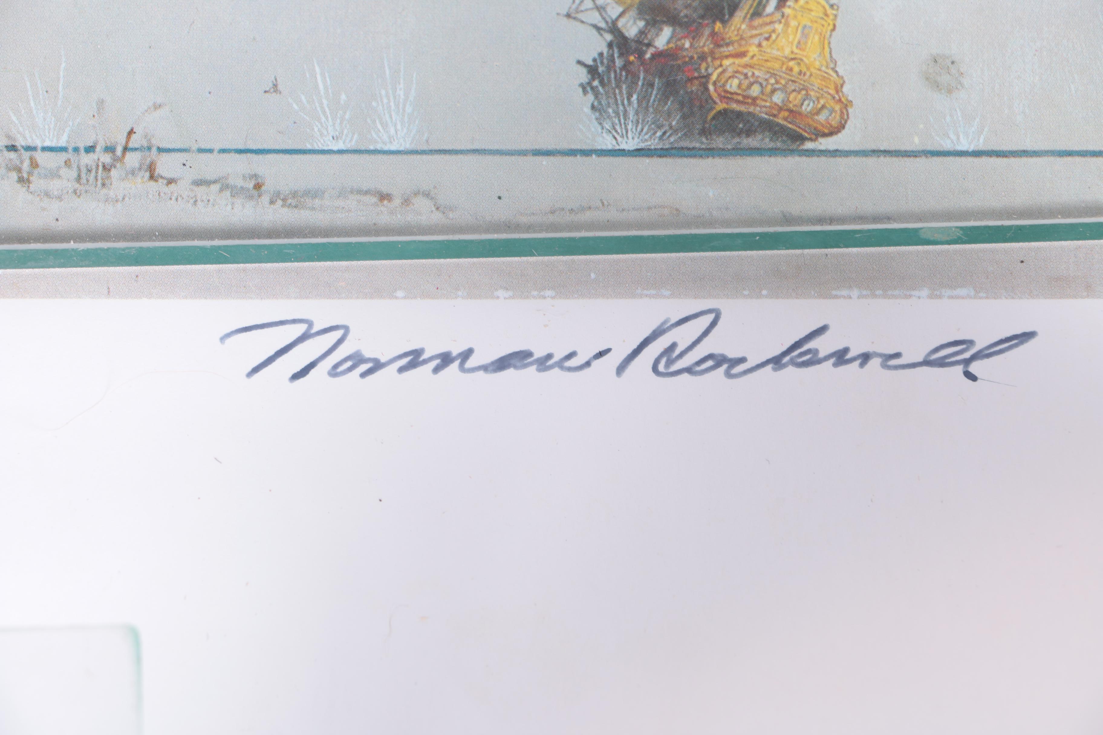 Norman Rockwell Offset Lithographs "Shuffleton's Barber Shop" and "Family Tree"