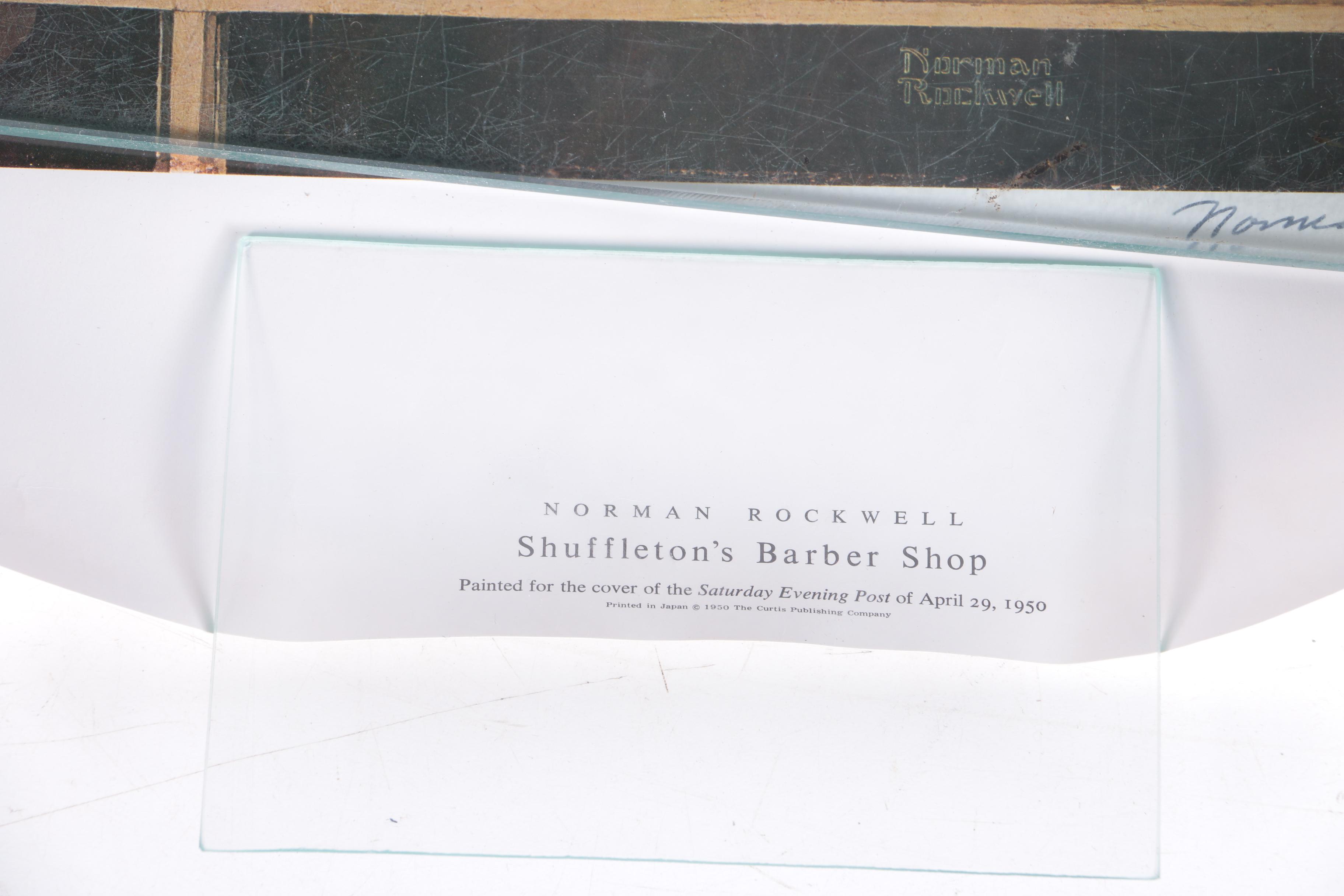 Norman Rockwell Offset Lithographs "Shuffleton's Barber Shop" and "Family Tree"
