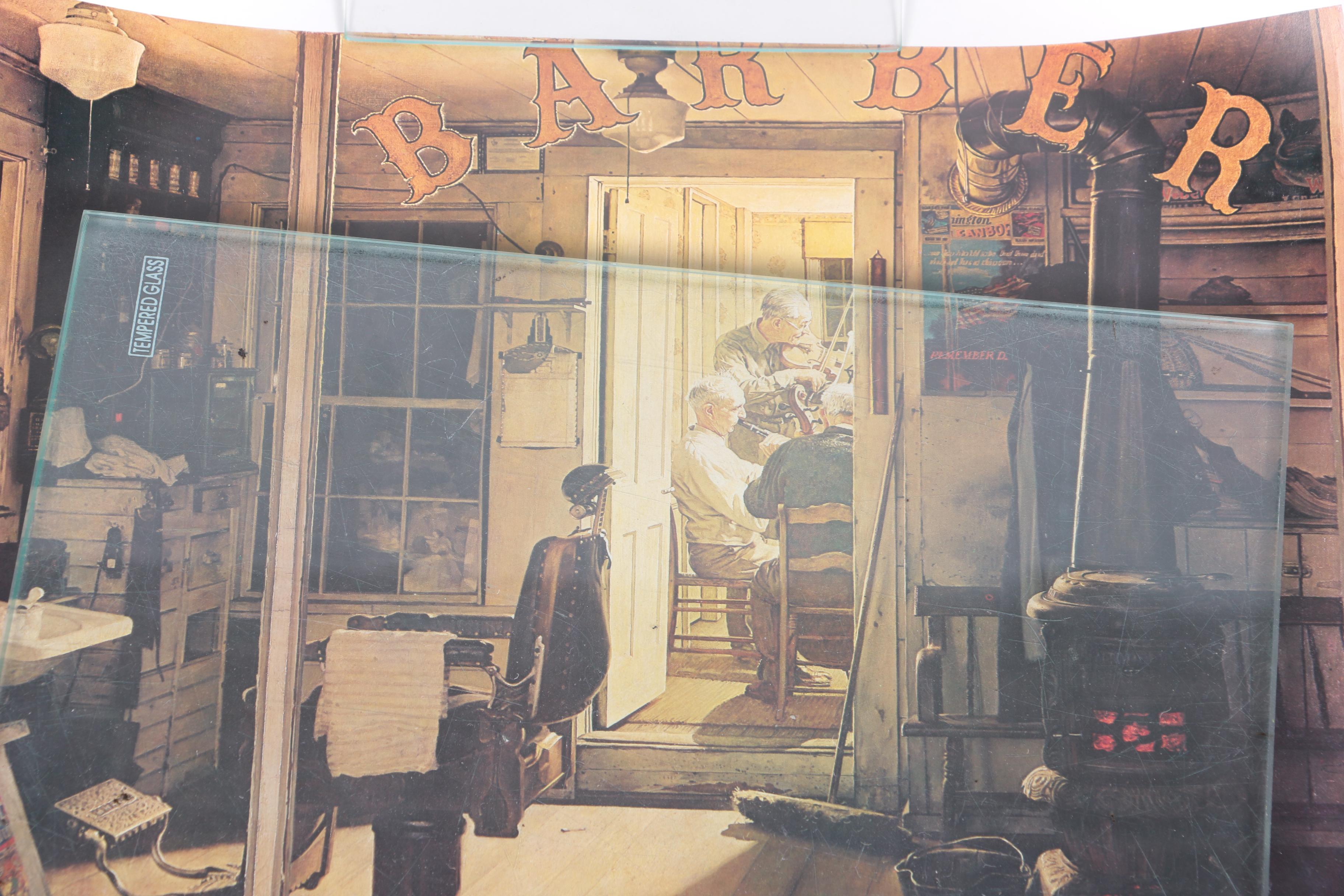 Norman Rockwell Offset Lithographs "Shuffleton's Barber Shop" and "Family Tree"