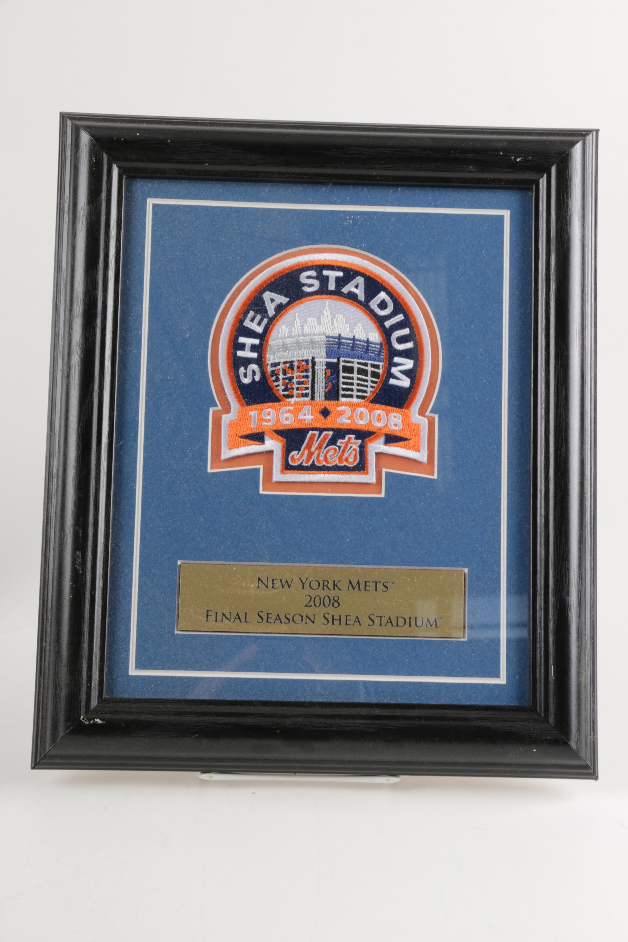 Autographed Photo of David Tyree and Shea Stadium Commemorative Plaque
