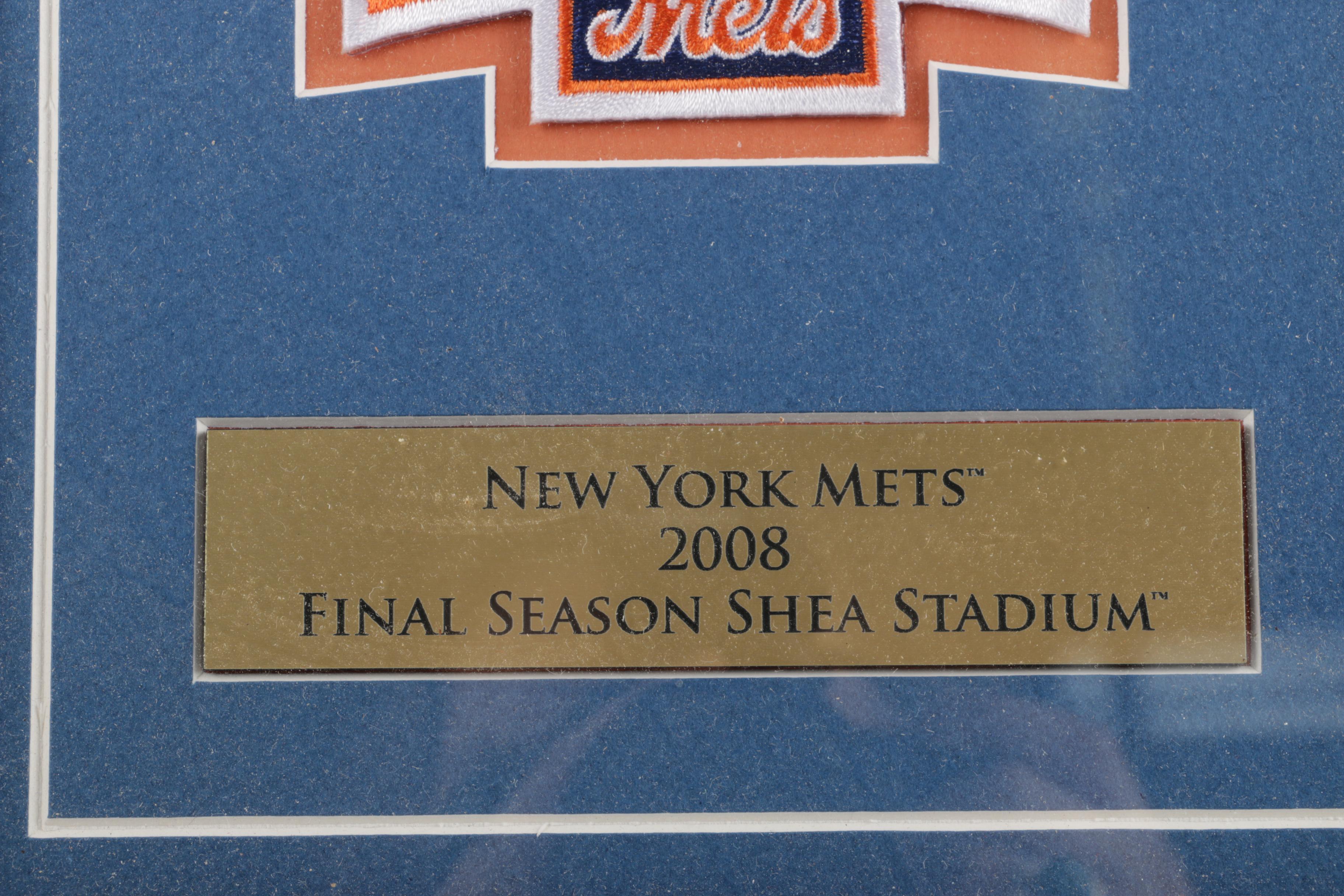 Autographed Photo of David Tyree and Shea Stadium Commemorative Plaque