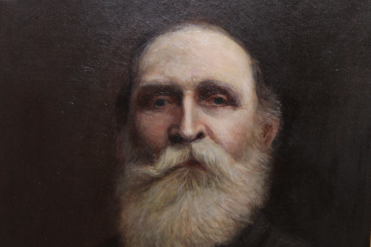 George E. Cook Oil on Canvas Portrait of an Elderly Man