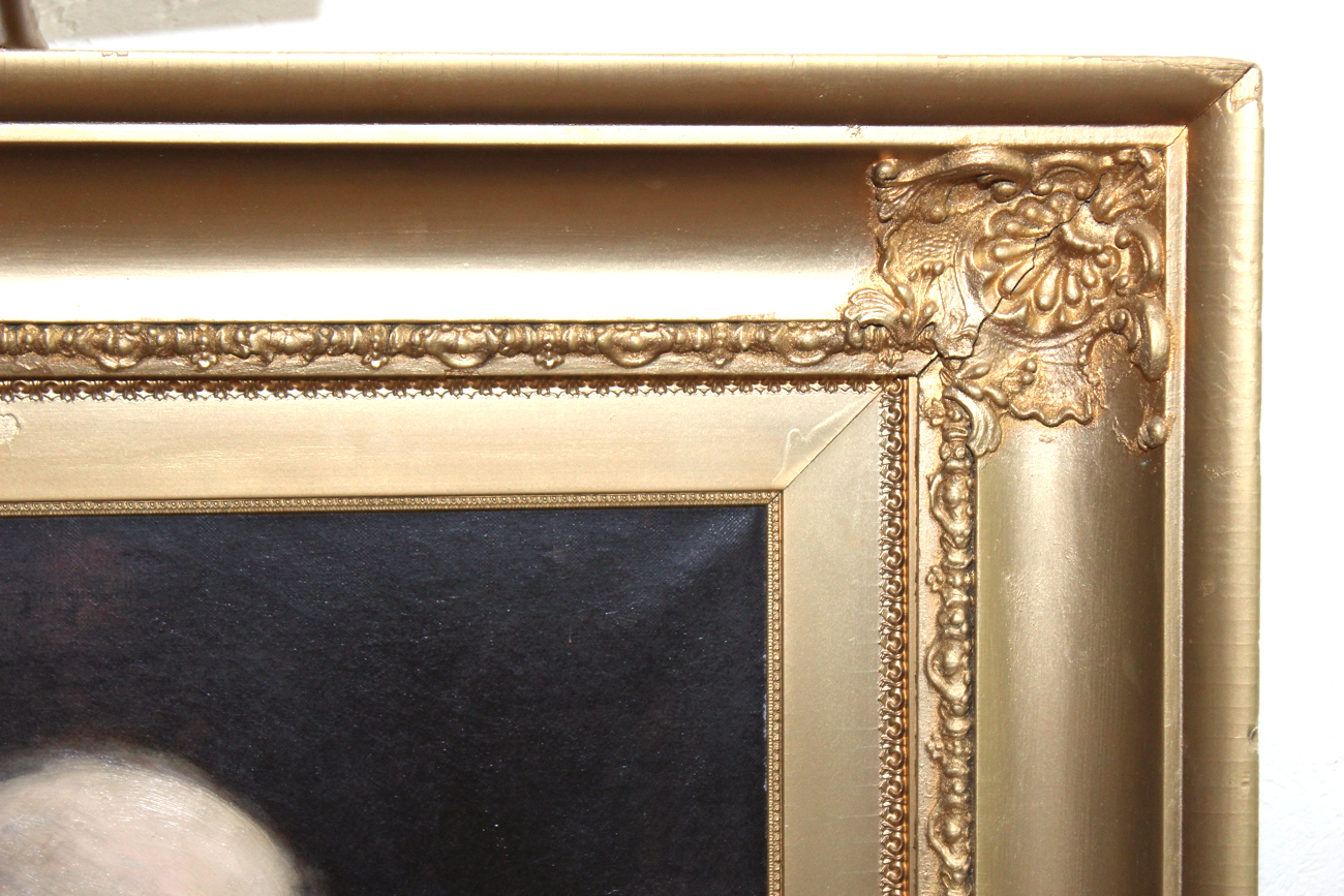 George E. Cook Oil on Canvas Portrait of an Elderly Man