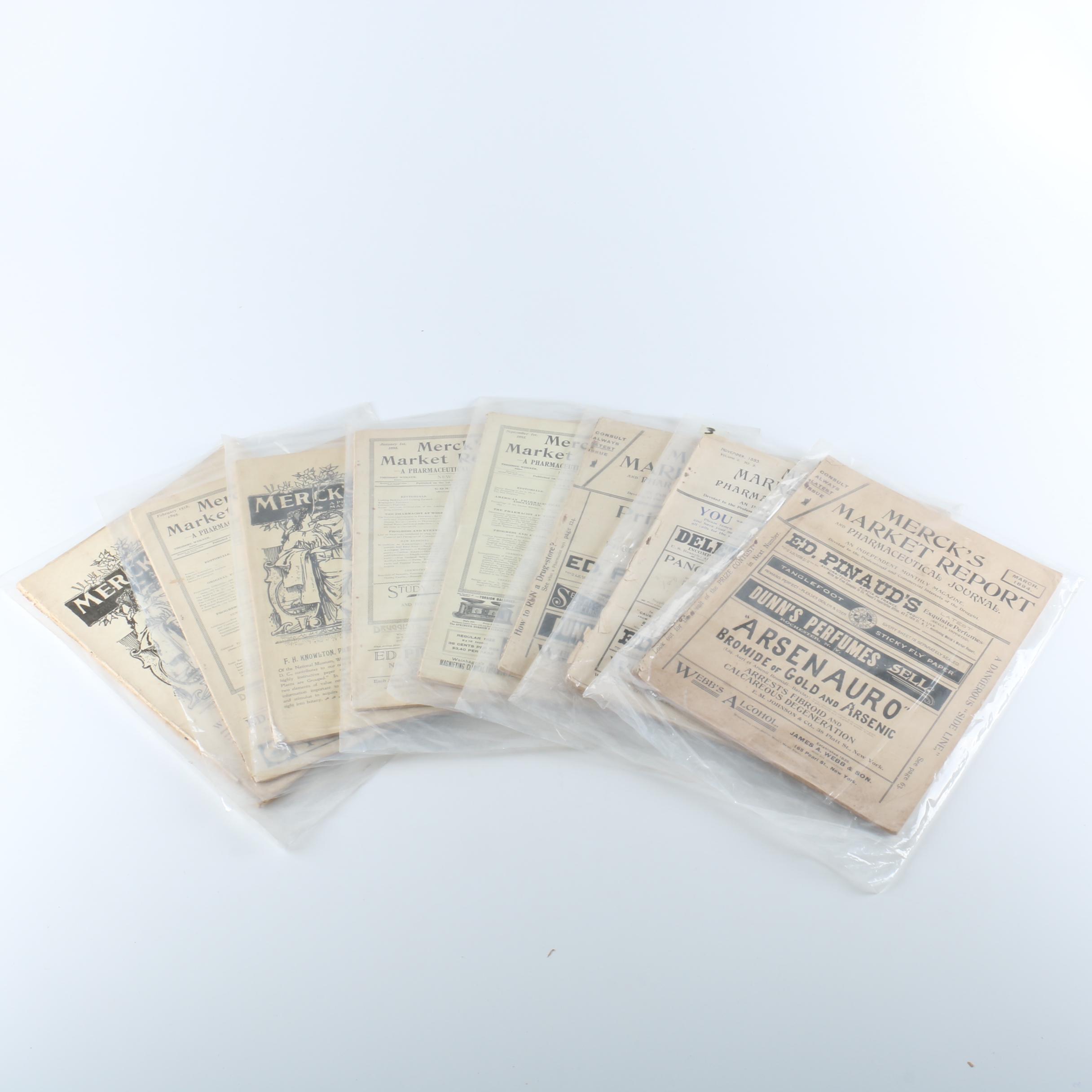Antique "Merck's Market Report" Pharmaceutical Journals