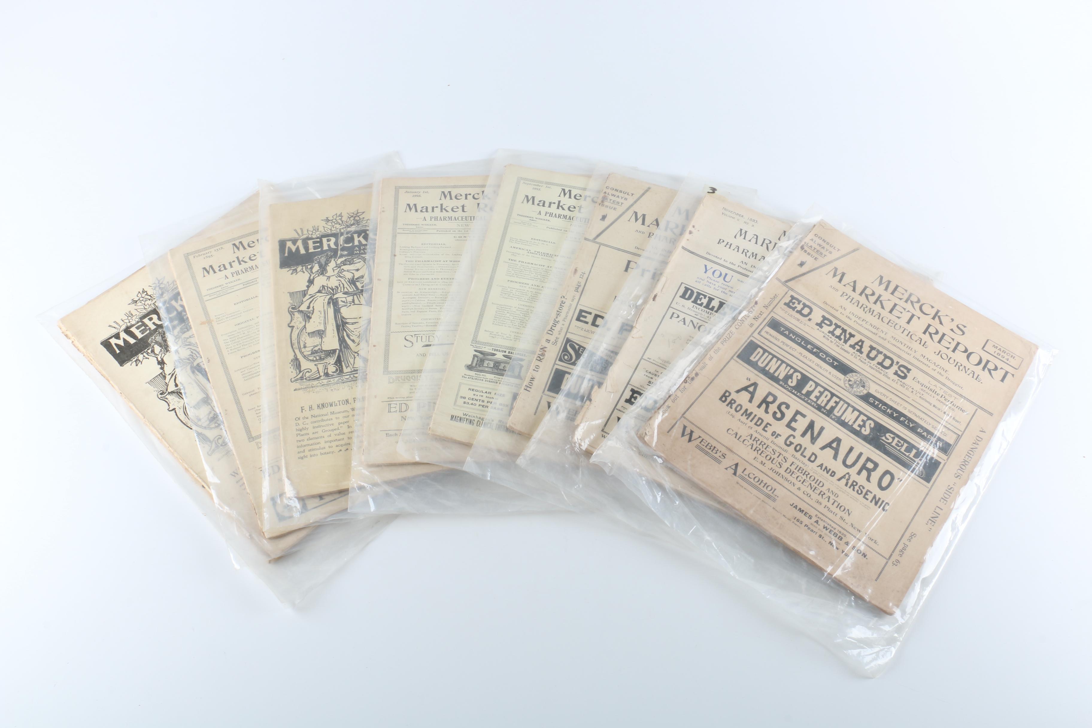 Antique "Merck's Market Report" Pharmaceutical Journals