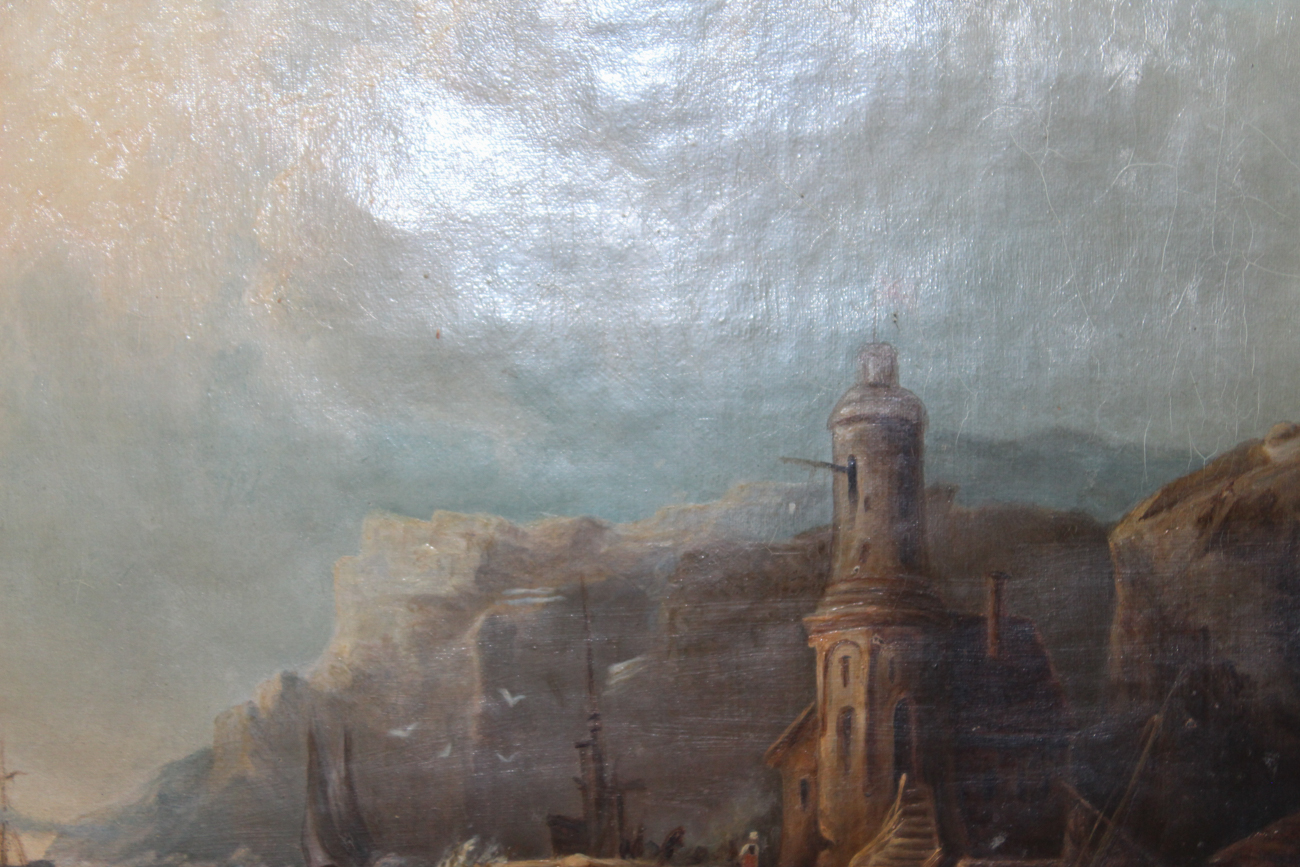 Antique Oil on Canvas Seascape