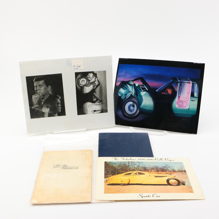 Automobile Themed Booklets, Prints And Postcard