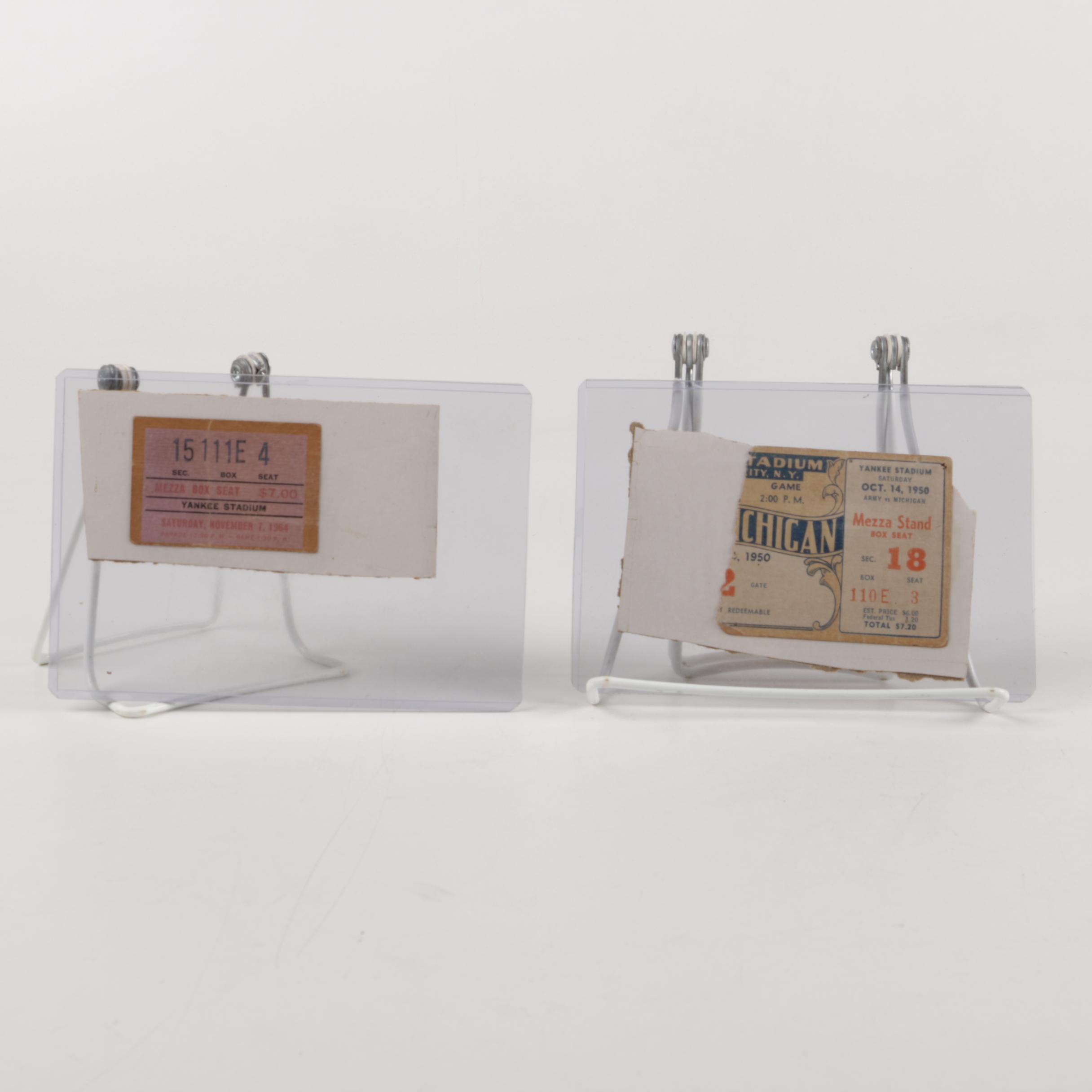 Vintage Yankee Stadium Ticket Stubs