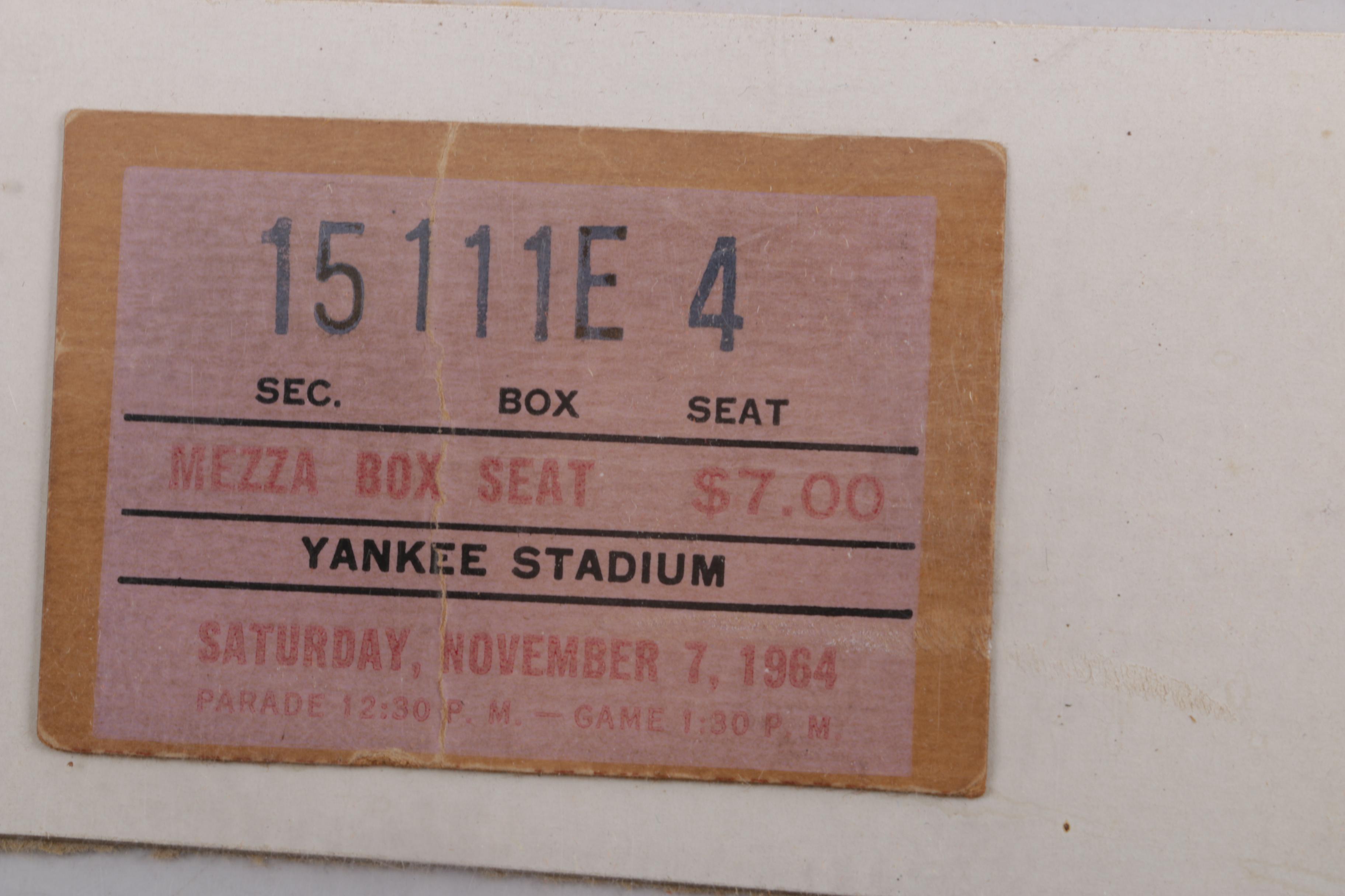 Vintage Yankee Stadium Ticket Stubs