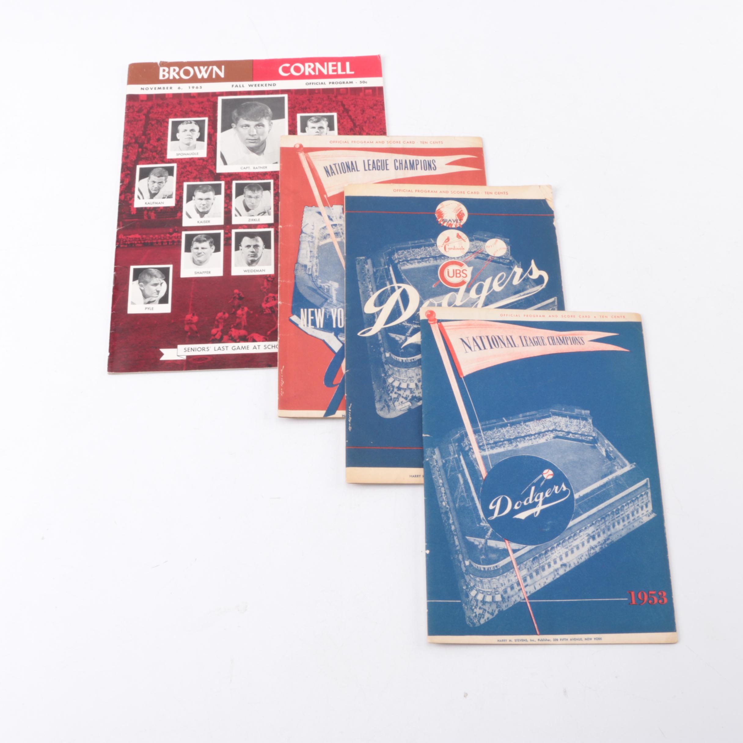 Vintage Baseball and Football Official Scorecards and Programs