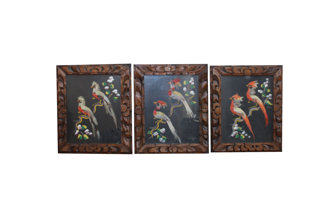 Vintage Mexican Tropical Bird Collages