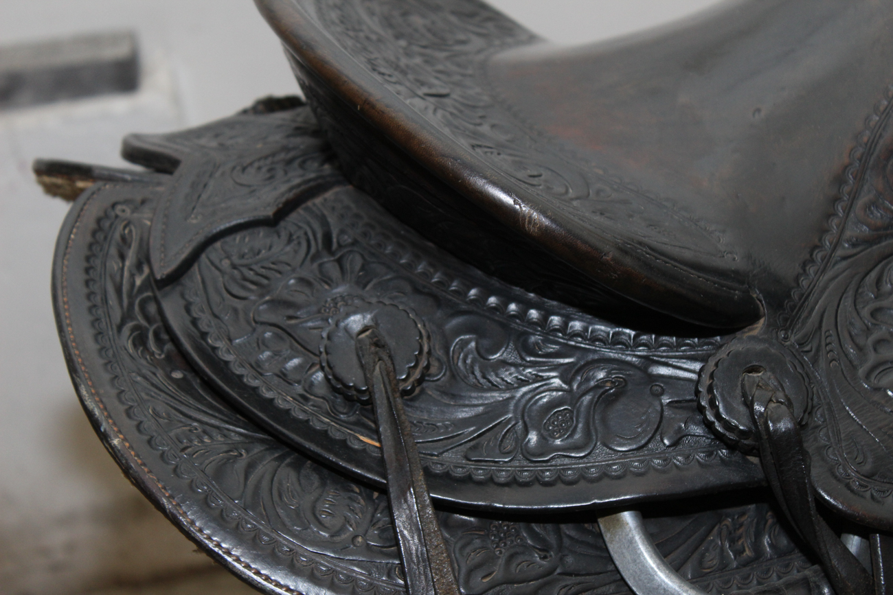 Western Saddle, Bridle, and Saddle Rack