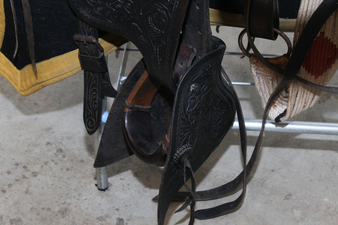 Western Saddle, Bridle, and Saddle Rack