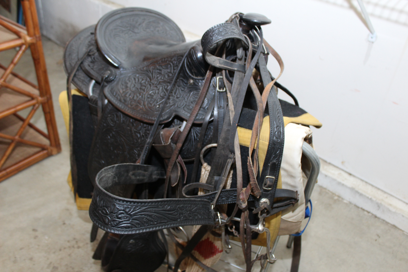 Western Saddle, Bridle, and Saddle Rack