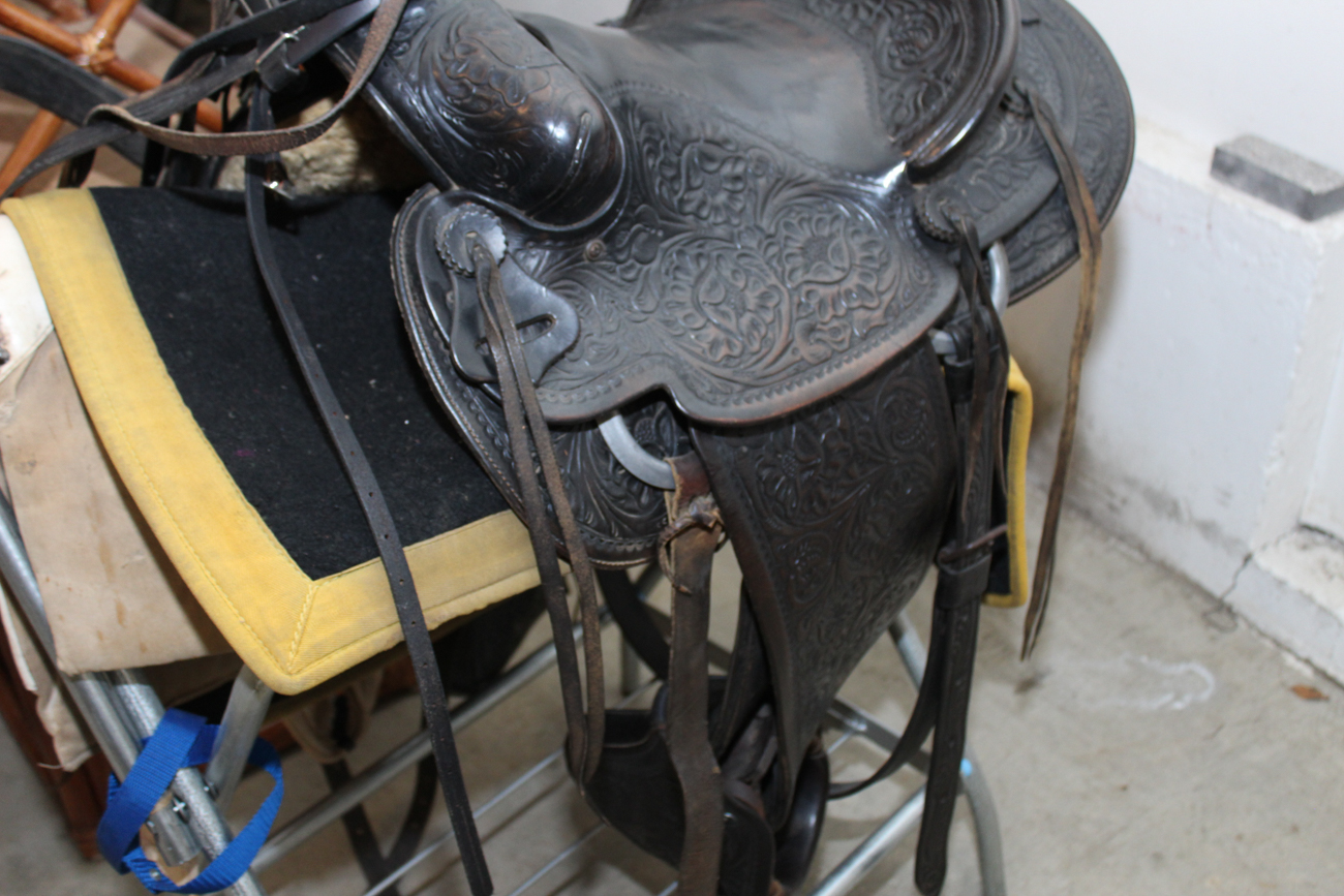 Western Saddle, Bridle, and Saddle Rack